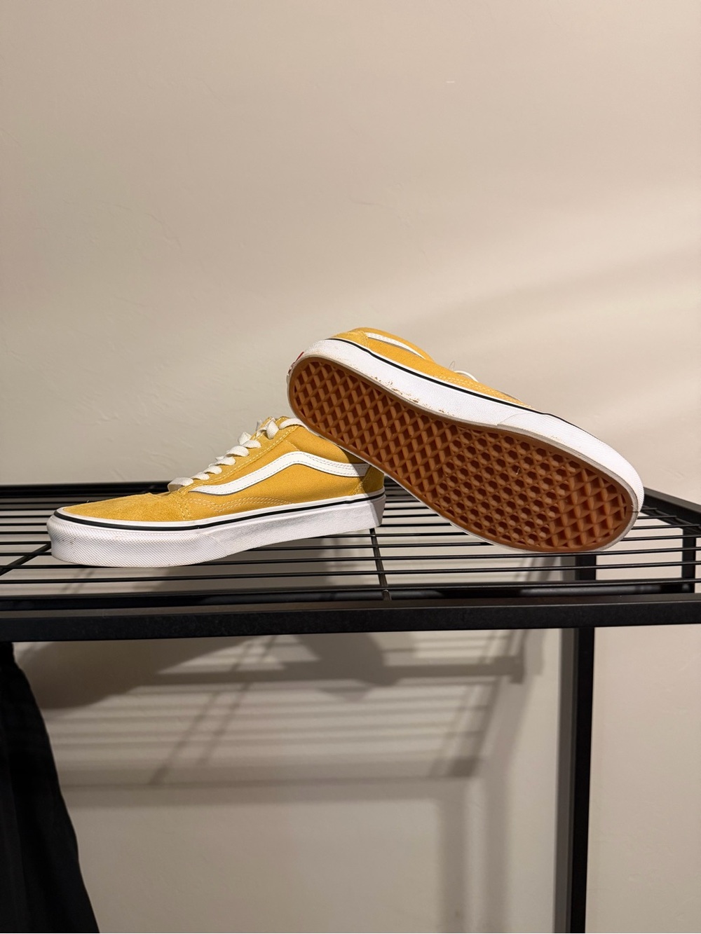 Vans Yellow and White Low-Top Skate Shoes